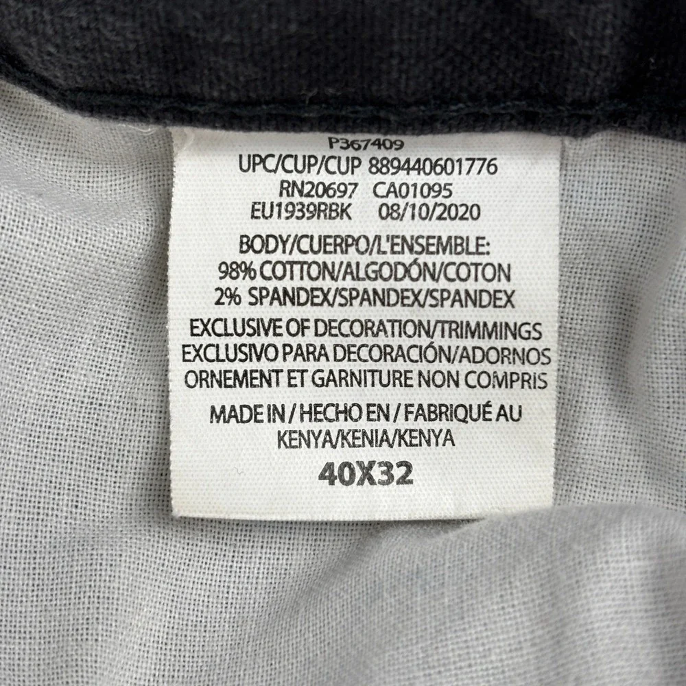 Dickies Men's‎ Carpenter Work Pants 40x32 Black Cotton Stretch Hammer Loop